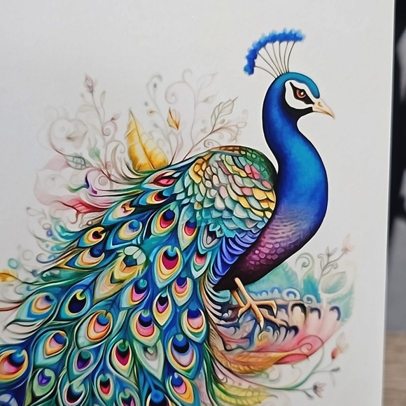 4x6 Peacock Bird Watercolor Oil‎ Painting Fantasy Art Print - Picture 2 of 5